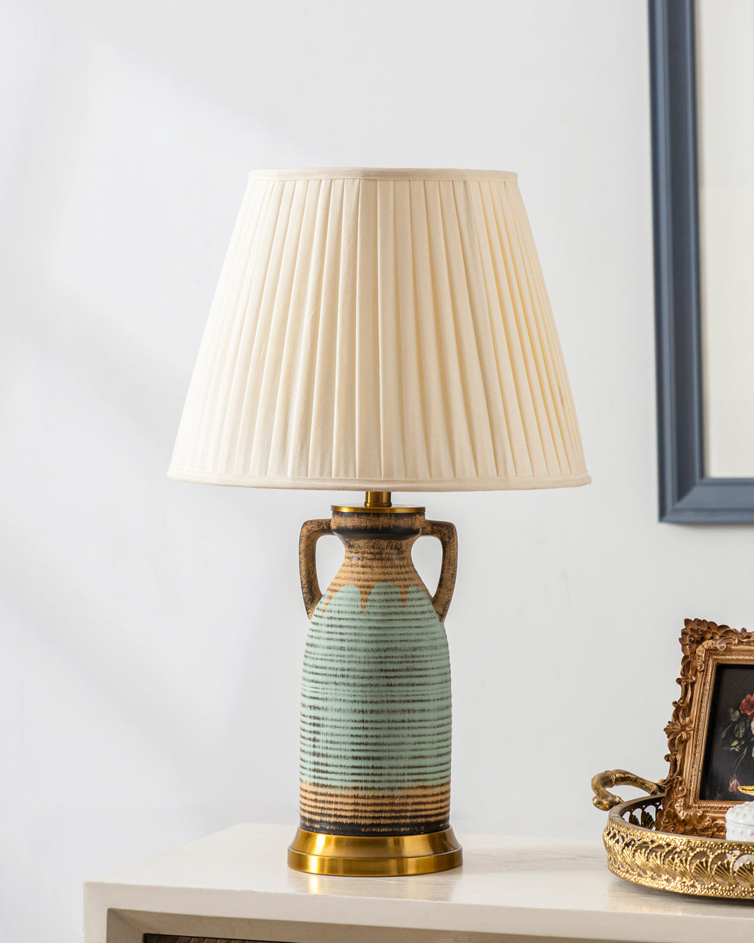 Boho Elegance Ribbed Table Lamp