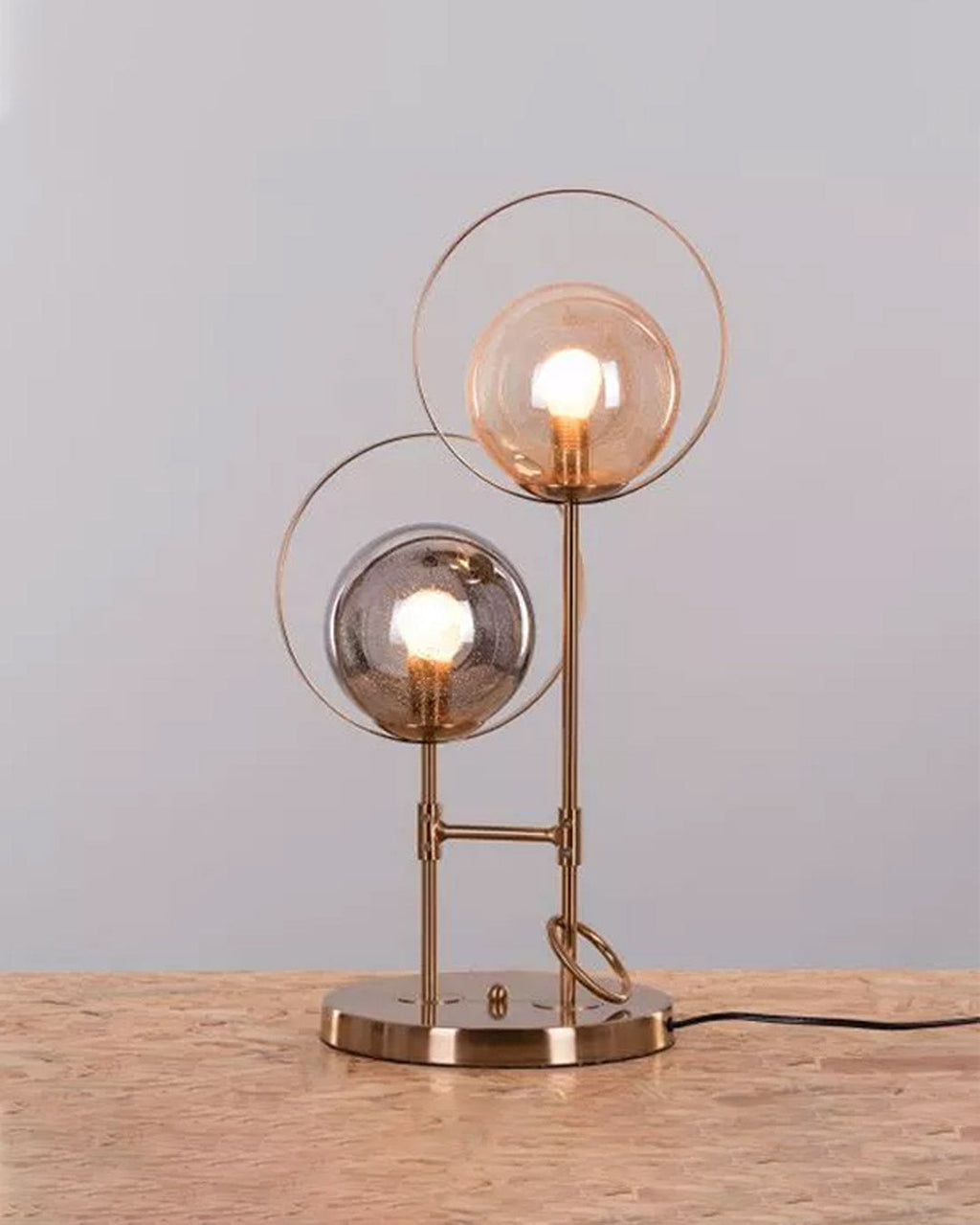 Double Head Glass Table Lamp